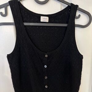 Wilfred Black Fitted Buttoned Tank Top